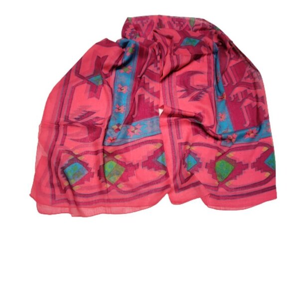 Pink and Blue Colourful Soft Light Scarf NEW - Picture 4 of 6